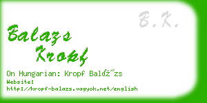 balazs kropf business card